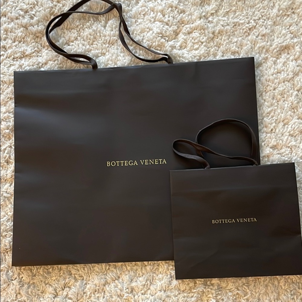 Bottega Veneta Dark Charcoal Shopping Bags